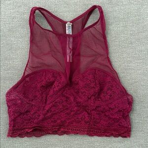 Free People Burgundy Lace Bralette